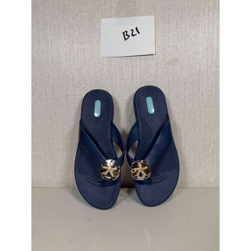 WOMENS‎ OKAL SANDALS SAND DOLLAR  size medium 7-8 color blue